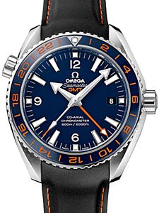 Omega 232.32.44.22.03.002 Planet Ocean 600M Co-Axial GMT 43.5mm Blue Ceramic Orange Stainless Steel Rubber BRAND NEW