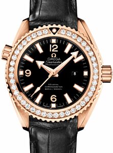 Omega Planet Ocean 600M 37.5mm Red Gold/Diamond Black Dial Leather Strap 232.58.38.20.01.001