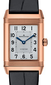Jaeger-LeCoultre Calibre 968A Reverso Classic Medium Duetto 2572420 Silver / Black Guilloche Rose Gold Leather 40.1 x 24.4mm Automatic BRAND NEW