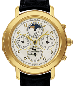 Audemars Piguet Jules Audemars Grande Complication Yellow Gold Silver Arabic Dial & Fixed Bezel Leather Bracelet 25866BA.OO.D002CR.02 - BRAND NEW