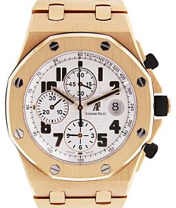Audemars Piguet Offshore Chronograph 42mm Rose Gold Silver Dial  26170OR.OO.1000OR.01