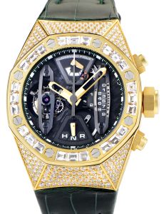 Audemars Piguet 26225BA.ZZ.D400CR.01 Royal Oak Concept Tourbillon Chronograph 44mm Openworked Diamond Set Yellow Gold Green Leather BRAND NEW