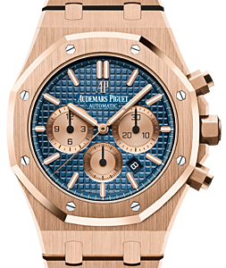 Audemars Piguet Royal Oak Chronograph Rose Gold Blue Index 41mm Rose Gold Bracelet 26331OR.OO.1220OR.01 - BRAND NEW