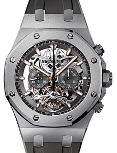 Audemars Piguet 26347TI.GG.D004CA.01 Royal Oak Tourbillon Chronograph 44mm Openworked Index Titanium Rubber BRAND NEW
