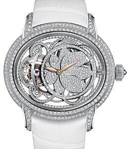 Audemars Piguet 26354BC.ZZ.D204CR.01 Millenary Tourbillon 45mm Diamond Paved Rose Gold Hands White Gold Leather BRAND NEW