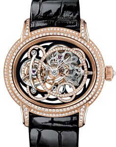 Audemars Piguet 26354OR.ZZ.D002CR.01 Millenary Onyx 45mm Diamond Paved Skeleton Arabic Rose Gold Leather BRAND NEW
