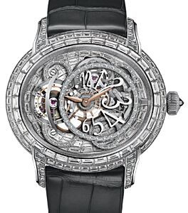 Audemars Piguet 26381BC.ZZ.D113CR.01 Millenary Tourbillon 45mm Baguette Diamond Paved Arabic White Gold Leather BRAND NEW