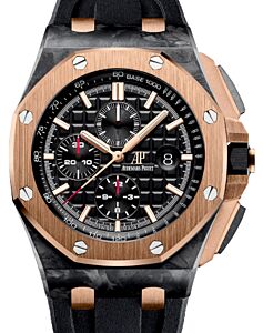 Audemars Piguet 26406FR.OO.A002CA.01 Royal Oak Offshore Chronograph ?Qe Ii Cup 2016? 44mm Black Tapisserie Index Forged Carbon Rose Gold Rubber - BRAND NEW