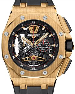Audemars Piguet Royal Oak Offshore Tourbillon Chronograph 26407BA.OO.A002CA.01 Openworked Index Yellow Gold Rubber 44mm Hand-Wound - BRAND NEW
