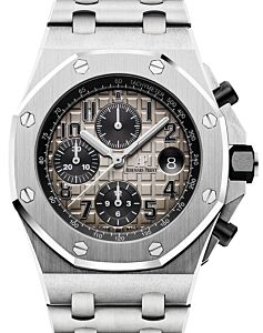 Audemars Piguet "Brick" Offshore Chronograph Platinum 42mm Gray Arabic Dial 26470PT.OO.1000PT.01