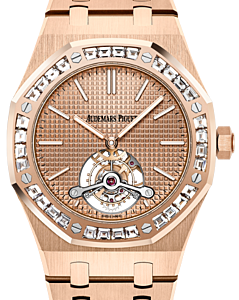 Audemars Piguet 26514OR.ZZ.1220OR.01 Royal Oak Tourbillon Extra-Thin 41mm Tapisserie Index Diamond Bezel Rose Gold BRAND NEW