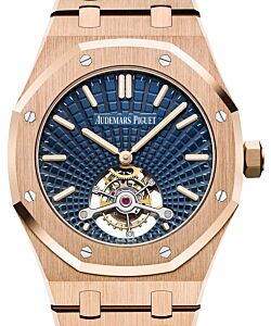 Audemars Piguet Royal Oak Tourbillon Extra-Thin Rose Gold 41mm Blue Dial 26522OR.OO.1220OR.01
