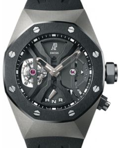 Audemars Piguet 26560IO.OO.D002CA.01 Royal Oak Concept GMT Tourbillon 44mm Openworked Black Ceramic Titanium Rubber BRAND NEW