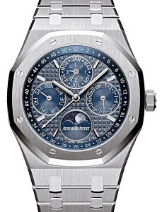 Audemars Piguet Royal Oak Perpetual Calendar Stainless Steel Blue Index 41mm Steel Bracelet 26574ST.OO.1220ST.02 - PRE-OWNED