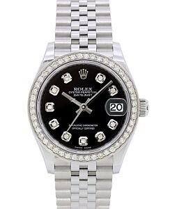 Rolex Datejust 31 Lady Midsize Stainless Steel Black Diamond Dial & Bezel Jubilee Bracelet 278240 - BRAND NEW