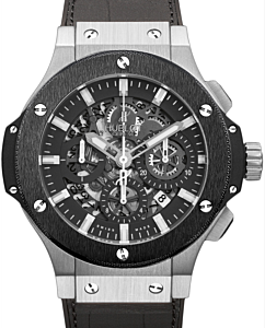 Hublot Big Bang Aero Bang 311.SM.1170.GR Skeleton Index Black Ceramic Bezel Stainless Steel Case &amp; Leather 44mm BRAND NEW