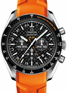 Omega 321.92.44.52.01.003 Speedmaster HB-SIA Co-Axial GMT Chronograph Numbered Edition 44.25mm Carbon Fiber Titanium Orange Rubber BRAND NEW