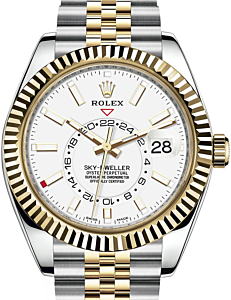 Rolex Sky-Dweller Yellow Gold/Steel White Index Dial Jubilee Bracelet 326933 - BRAND NEW