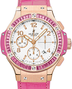 Hublot Tutti Frutti 341.PP.2010.LR.1933 White Arabic Pink Sapphire Bezel Rose Gold &amp; Pink Leather 41mm BRAND NEW