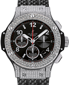 Hublot Big Bang 342.SX.130.RX.174 Black Arabic Diamond Set Stainless Steel Case Rubber 41mm BRAND NEW