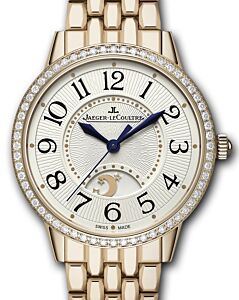 Jaeger-LeCoultre Calibre 898A/1 Rendez-Vous Night &amp; Day 3442120 Silver Guilloche Arabic Diamond Bezel Rose Gold 34mm Automatic BRAND NEW