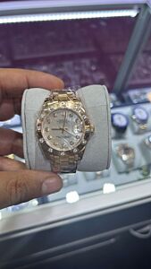 Rolex Pearlmaster 34 Rose Gold White Mother of Pearl Diamond Dial & Bezel 81315 - PRE-OWNED