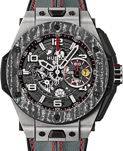 Hublot Big Bang Unico Ferrari 401.NJ.0123.VR Skeleton Arabic Carbon Fiber Titanium Bezel &amp; Titanium Case Leather 45mm BRAND NEW