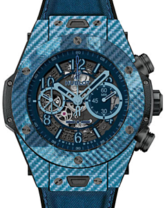 Hublot Big Bang Unico 411.YL.5190.NR.ITI16 Skeleton Arabic Carbon Fiber &amp; Blue Texalium Case Fabric 45mm BRAND NEW