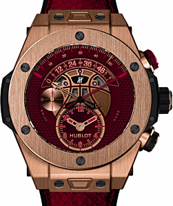 Hublot Big Bang Unico Bi-Retrograde Chronograph 413.OX.4738.PR.KOB15 Burgundy Red Dial Rose Gold Case &amp; Leather 45mm BRAND NEW