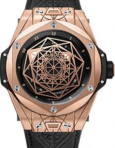 Hublot Big Bang Unico 415.OX.1118.VR.MXM17 Black Dial with Sang Bleu Design Rose Gold Case &amp; Leather 45mm BRAND NEW