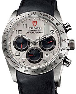 Tudor Fastrider Chronograph 42000 Silver Arabic Stainless Steel &amp; Leather 42mm BRAND NEW