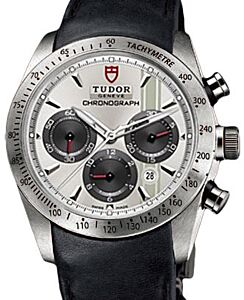 Tudor Fastrider Chronograph 42000 Silver Index Stainless Steel &amp; Leather 42mm BRAND NEW