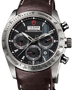 Tudor Fastrider Chronograph 42000 Black Index Stainless Steel &amp; Leather 42mm BRAND NEW
