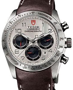 Tudor Fastrider Chronograph 42000 Silver Arabic Stainless Steel &amp; Leather 42mm BRAND NEW