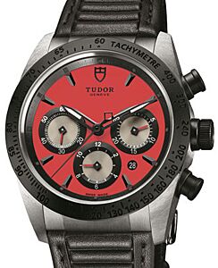 Tudor Fastrider Chronograph 42010N-Red Red Index Stainless Steel &amp; Leather 42mm BRAND NEW