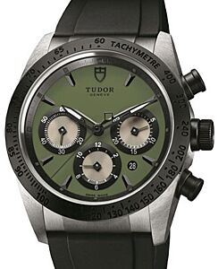 Tudor Fastrider Chronograph 42010N-Green Green Index Stainless Steel &amp; Rubber 42mm BRAND NEW