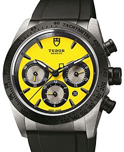Tudor Fastrider Chronograph 42010N-Yellow Yellow Index Stainless Steel &amp; Rubber 42mm BRAND NEW