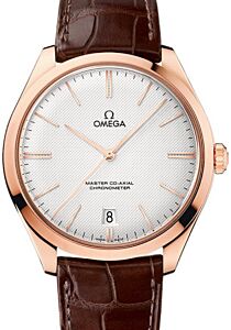 Omega De Ville Tresor Master Co-Axial 432.53.40.21.02.002 40mm Silver Opaline Index Sedna Gold Leather BRAND NEW
