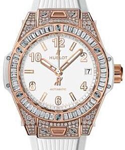 Hublot Big Bang One Click King Gold White Jewellery 465.OE.2080.RW.0904 White Arabic / Index Diamond Bezel King Gold Rubber 39mm - BRAND NEW