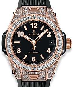 Hublot Big Bang One Click King Gold Jewellery 465.OX.1180.RX.0904 Black Arabic / Index Diamond Bezel King Gold Rubber 39mm - BRAND NEW