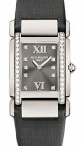 Patek Philippe 4920G-001 Twenty~4 Ladies Medium 32 x 30mm Grey Diamond Roman White Gold Diamond Set Quartz BRAND NEW