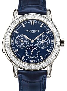 Patek Philippe 5073P-010 Grand Complications Day-Date Annual Calendar Moon Phase 42mm Blue Index Platinum Diamond Set Automatic BRAND NEW