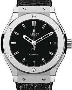 Hublot Classic Fusion 511.NX.1170.LR Black Index Titanium &amp; Leather 45mm BRAND NEW