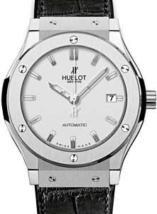 Hublot Classic Fusion 511.NX.2610.LR Silver Index Titanium &amp; Leather 45mm BRAND NEW
