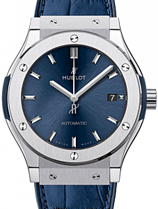 Hublot Classic Fusion 3-Hands Titanium Blue 45mm 511.NX.7170.LR - BRAND NEW