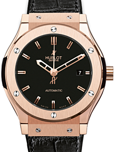 Hublot Classic Fusion 511.OX.1180.LR Black Index Rose Gold &amp; Leather 45mm BRAND NEW