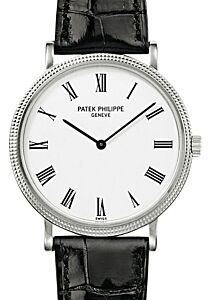 Patek Philippe 5120G-001 Calatrava 35mm White Roman Hobnail White Gold Leather BRAND NEW