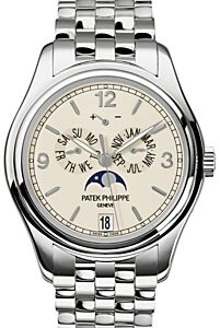 Patek Philippe Complications Annual Calendar Moon Phases Date White Gold Cream Dial 5146/1G-001 