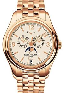 Patek Philippe Complications Annual Calendar Moon Phases Date Rose Gold Cream Dial 5146/1R-001