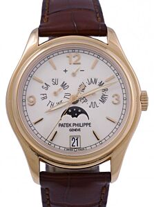 Patek Philippe Complications Annual Calendar Moon Phases Date Rose Gold Cream Dial 5146R-001 